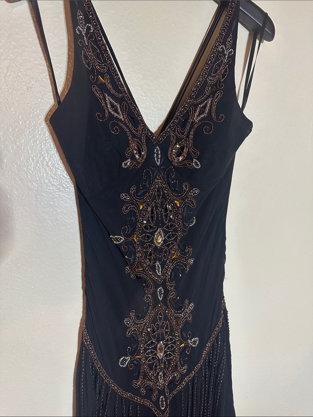 Sue Wong nocturne beaded bias cut maxi flowy dress - Picture 7 of 12
